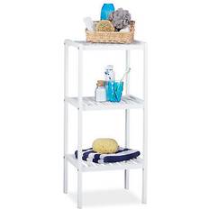 Bambus - Hvid Bruserkurve & Sæbehylder Relaxdays Bamboo Bathroom Rack With 3 Shelves