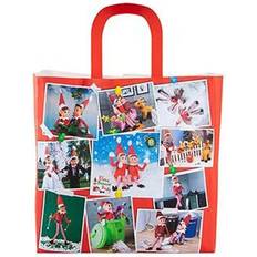 Detachable Shoulder Strap Fabric Tote Bags Elf Collage Reusable Christmas Woven Shopping Bag