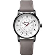 Wenger Avenue herr vattentät 100 m/10 ATM diameter 42 mm analog kvarts rostfritt schweizisk tillverkad, svart-vit-grå
