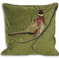 Paoletti Hunter Velvet Pheasant Cushion Cover Green (45x45cm)