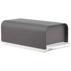 Gris Bandejas de Servir Alessi Mattina Butter Dish 9.5x21x7 cm Dunkelgrau/Epoxylackiert Mantequera