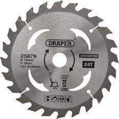 Accesorios para herramientas eléctricas Draper TCT Cordless Construction Circular Saw Blade for Wood & Composites, 165 x 20mm, 24T