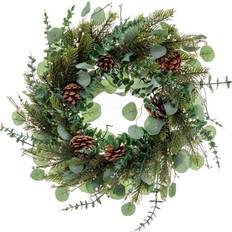 Green Natural Plastic Advent Wreath 60 cm