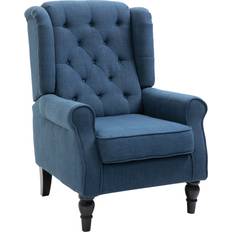 Armchairs Homcom Retro Tufted Club Blue Armchair 102cm