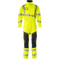 5XL Overalls Mascot Accelerate Safe Boilersuit With Kneepad Pockets - Hi-Vis Yellow/Dark Navy