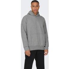 Only & Sons Avslappnad Hoodie Sweatshirt Grå