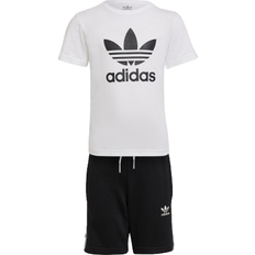 Adidas Polyester Other Sets adidas Adicolor Shorts & Tee Set - White/Black (HK2968)