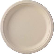 Kihlaus Kertakäyttölautaset Duni Levy pyöreä Ø23 cm, tasainen reuna bagasse rasvanpitävä FF beige,4 ps x 125 kpl/krt