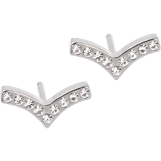 Blomdahl Wing Brilliance Earrings - Silver/Transparent