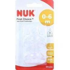 Non-Toxic Baby Bottle Accessories Nuk First Choice Anti-Colic Latex Teat Size 1 0-6 Months 2-Pack Orthodontic Shape Bisphenol-A Free