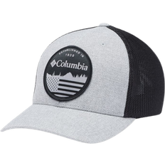 Grey - Hiking Headgear Columbia Mesh Ball Cap - Grey Heather/Black/Flag