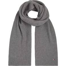 Ribbed Scarfs Tommy Hilfiger Essential Flag Knitted Scarf Grey