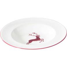 Ceramic Soup Plates Gmundner Bordeaux Red Deer Soup Plate 24cm