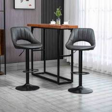 Padded Seat Bar Stools Homcom Adjustable Swivel Bar Stool 110cm 2pcs