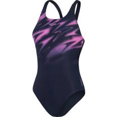 Speedo Badetøj Speedo Women's HyperBoom Placement Muscleback Swimsuit - Navy/Purple