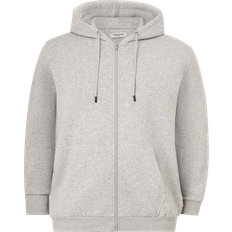 Pullover Jack & Jones Plus Jjebradley Zip Hood Hellgrau