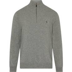 Polo Ralph Lauren Merino Knitted Half Zip Sweater Fawn Grey Heather