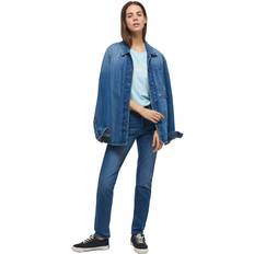 Satin Jeans Mustang Dam stil Crosby avslappnade smala jeans, mellanblå 702, 28W/32L, Medelblå 702, x 32L
