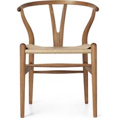 Y stol teak Carl Hansen & Søn CH24 Teak/Natural Wicker Køkkenstol 76cm