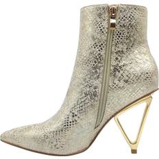 Gold - Women Boots Ninety Union Women's Gia Leopard Print Booties Gold