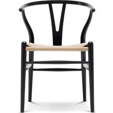 Y stol ch24 black Carl Hansen & Søn CH24 Black Lacquered Oak/Natural Køkkenstol 76cm