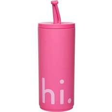 Design Letters Tazas de viaje Design Letters Botella Termo Con Pajita Travel Life 50 cl Hi-Cherry Pink Taza de viaje