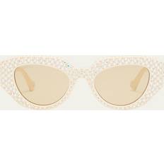 Gucci GG1421S-005 Directional Sunglasses - Ivory & Brown