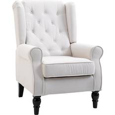 Homcom Retro Cream White Armchair 102cm