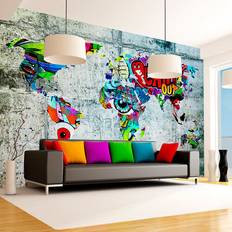 Tapeter Artgeist Fototapet Map Graffiti Flere Størrelser fra Walldelux.dk