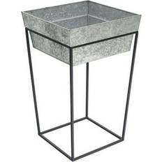 Planters Accessories Achla Designs Large Indoor Outdoor Arne Plant Stand With Deep Galvanized Tray, Powder Coat