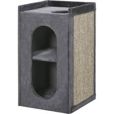 Pawhut 81cm Cat Scratching Barrel with Two Cat Houses