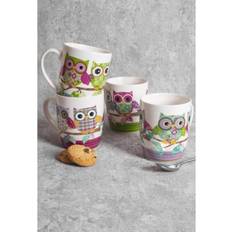 B&Q Owl Mugs 13oz Bone Tea Cup