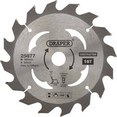 Accesorios para herramientas eléctricas Draper TCT Cordless Construction Circular Saw Blade for Wood & Composites, 165 x 20mm, 16T