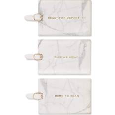 Hvid Rejsetilbehør Eccolo 3 Pack Luggage Tag Set 2.5 x 4.5 inches