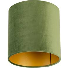 QAZQA Lamp Parts QAZQA Velvet Lampshade Green 20/20/20 with Gold Interior Shade