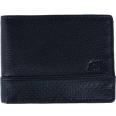 Skechers Men's Pebble Perforated Tonal Slimfold Wallet - Black