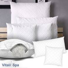 Cuscini VitaliSpa per la Testa Bianco 80 x 80 cm Set 2 Cuscino in Fibra (80x80cm)