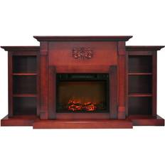 Cambridge Fireplaces Cambridge Â Sanoma Electric Fireplace With Built-In Bookshelves And Charred Log Insert, Cherry