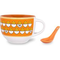 Con Mango Cuencos de sopa Silver Buffalo Sanrio Gudetama x Nissin Top Ramen Ceramic Soup Mug with Spoon 24 Ounces Cuenco de sopa