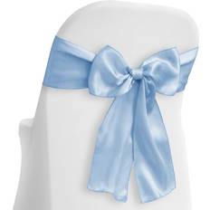 Lann's Linens 10 Elegant Satin Wedding/Party Chair Cover Sashes/Bows Ribbon Tie Back Sash Baby Blue