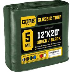 Camping & Outdoor Core Tarps Green/Black 5Mil 12 x 20 Tarp, CT-503-12X20, CT-503-12x20