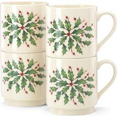 Lenox Holiday Stackable Mugs Set 4 Cup