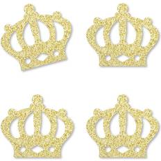 Gold Sashes Big Dot of Happiness Gold glitter prince crown no-mess real glitter cut-outs confetti 24 ct