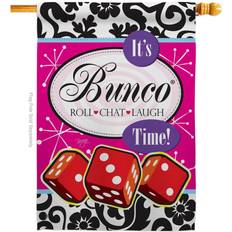 Polyester Fountains & Garden Ponds Breeze Decor 40 It's Bunco Time House Flag 2-Sided Interests Vertical Flags