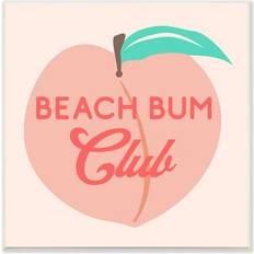 Wall Decorations Stupell Industries Beach Bum Club Pink Peach Phrase Graphic Art Unframed Print Wall Decor