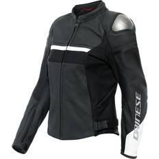 Dainese Blousons de moto Dainese Rapida Lady Leather Noir Matt Noir Matt Blanc Blouson Taille