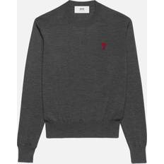 Ami Paris Uomo Abbigliamento Ami Paris Wool Crewneck Sweater Dark Grey