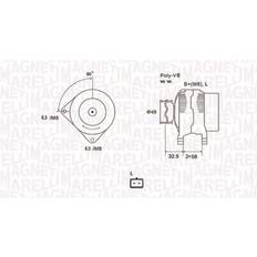 Elstart Generatorer Magneti Marelli Generator 12V 125A Nowy