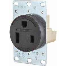 Black Electrical Outlets Sim Supply Receptacle Black 50 A 2P3W Back 1PK 9650FR