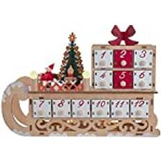 Interior Details Kurt Adler 8.30-Inch Battery Operated 6-light LED Santa Sleigh With Calendar Decoration